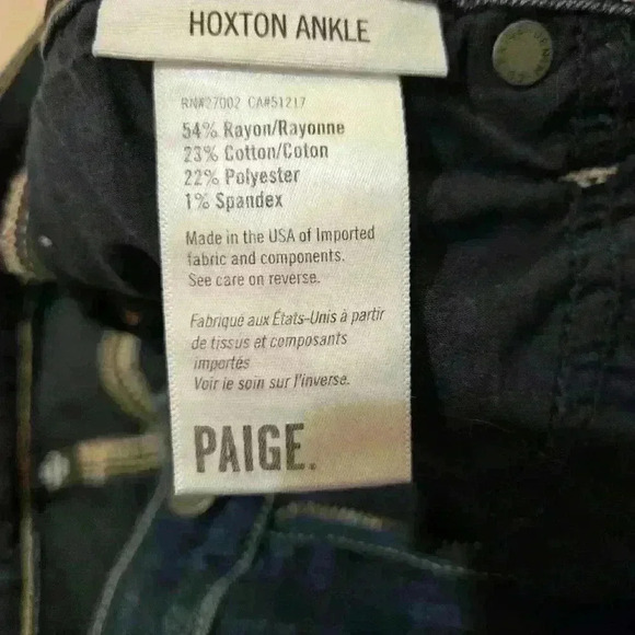 PAIGE WOMEN'S HOXTON ANKLE SKINNY LEG STRETCH BLUE JEANS Size 26 Blue #174 - Picture 7 of 8
